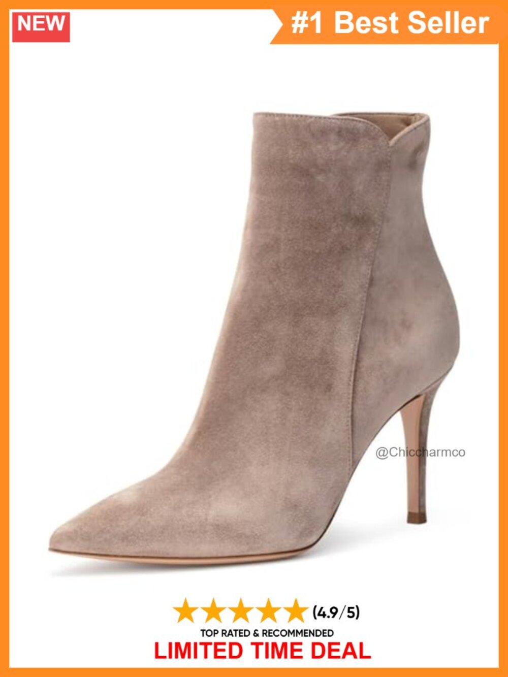 Suede Stiletto Heeled Ankle Boots Pointed Toe Classic Booties